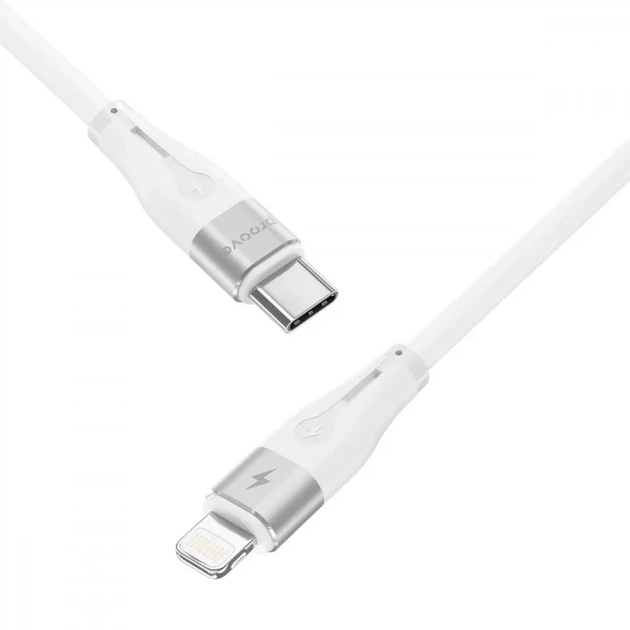 Кабель Proove Soft Silicone Type-C to Lightning 27W (1m) white - изображение 2