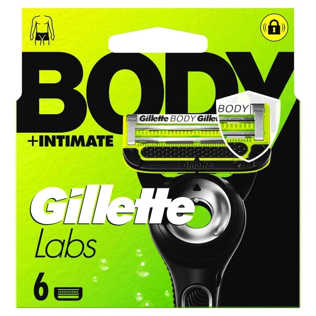 Сменные картриджи для бритья (лезвия кассеты) Gillette Labs BODY Intimate 8 шт. для интимных зон и тела - изображение 8