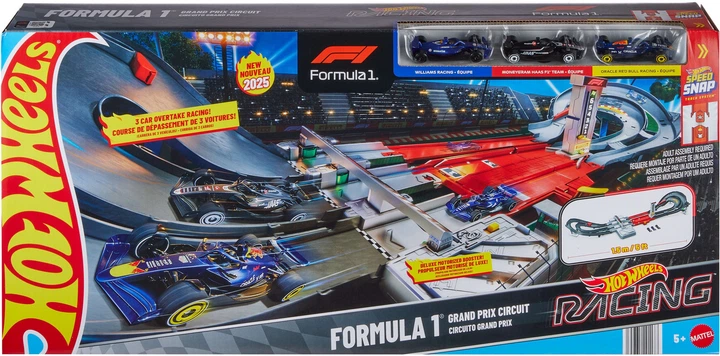 Трек Hot Wheels Гран-при Формула 1 Racing Formula 1 Grand Prix Circuit Track с 3 машинками (JLB13) - изображение 4