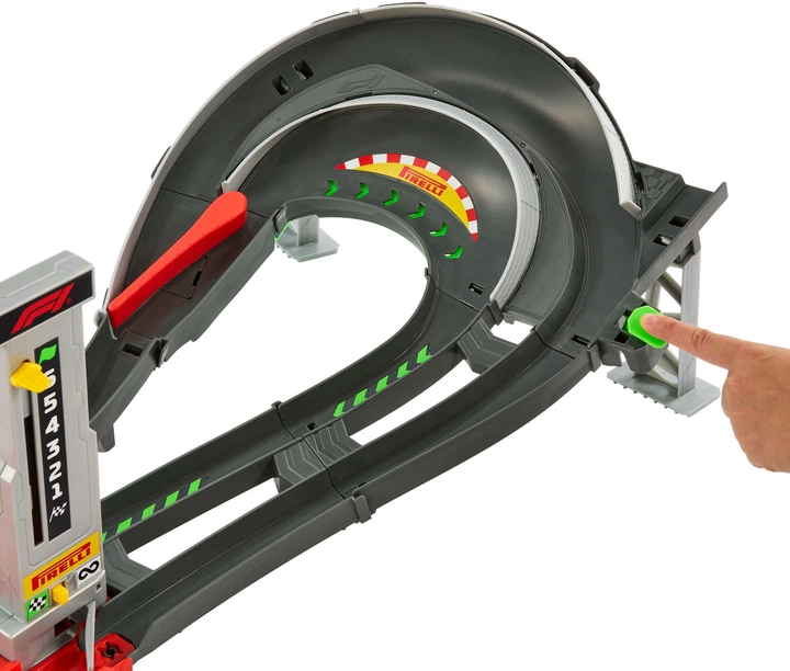 Трек Hot Wheels Гран-при Формула 1 Racing Formula 1 Grand Prix Circuit Track с 3 машинками (JLB13) - изображение 6
