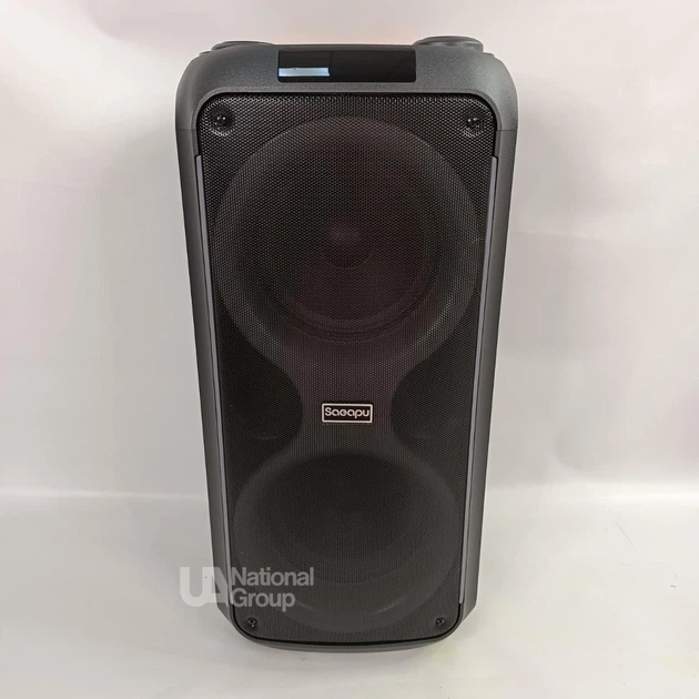 Колонка портативная Bluetooth караоке 40Вт с микрофоном, аккумуляторная аудиосистема PartyBox 2×8 дюймов с RGB подсветки и FM-радио, с телескопической ручкой и колесами для дома, праздников и пикников, TTD-2821 - изображение 7
