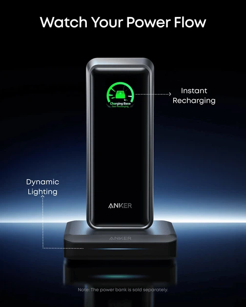 Мережевий зарядний пристрій Anker Charging Base for Anker Prime 150W Black (A1903G11) - зображення 5