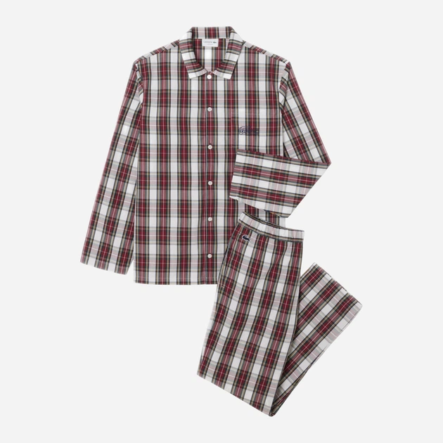 Пижама (рубашка + штаны) мужская больших размеров хлопковая Lacoste 181512853 2XL Разноцветная (1159864330) - изображение 5