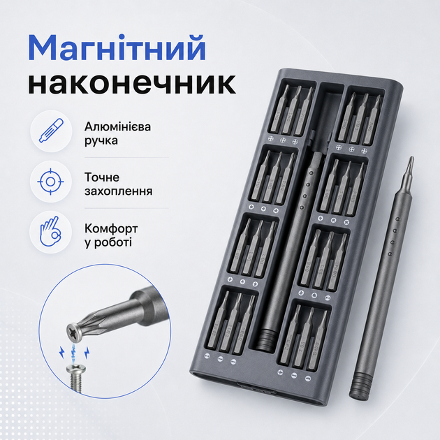 Отвертка универсальная 48в1 с магнитными битами для ремонта техники в футляре - изображение 4