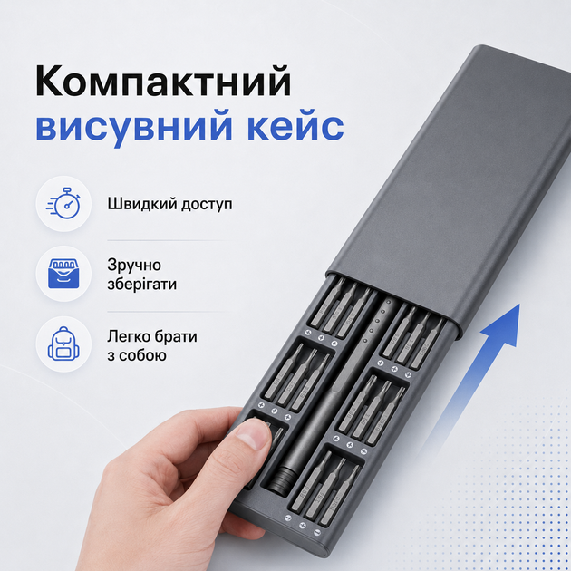 Отвертка универсальная 48в1 с магнитными битами для ремонта техники в футляре - изображение 5
