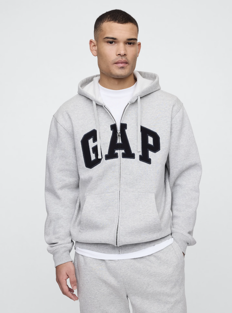 Худі кофта толстовка чоловіча GAP zip hoodie Grey 218871731 розмір XL - Фото 1 Худі кофта толстовка чоловіча GAP zip hoodie Grey 218871731 розмір XL - изображение 1