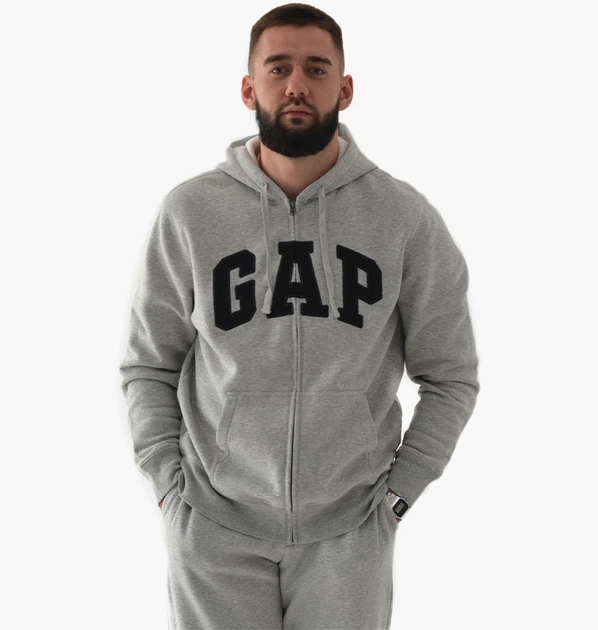 Худі кофта толстовка чоловіча GAP zip hoodie Grey 218871731 розмір XL - Фото 7 Худі кофта толстовка чоловіча GAP zip hoodie Grey 218871731 розмір XL - изображение 7