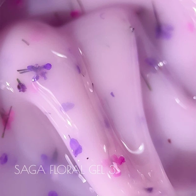 Жидкий гель с сухоцветами SAGA Liquid Floral gel №03 розовый 15 мл - изображение 3