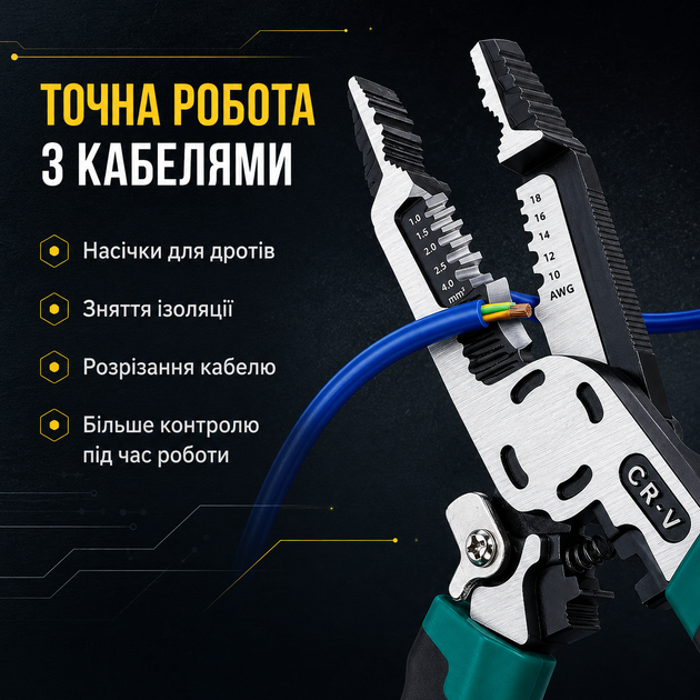 Многофункциональные плоскогубцы из высокоуглеродистой стали для снятия изоляции резки кабеля и зажима - изображение 4
