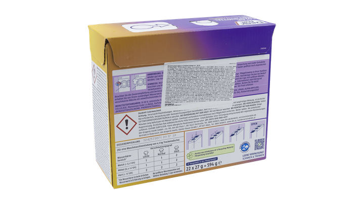 Капсули для прання DenkMit Aktiv Color 3в1 (для кольорової білизни), 22 штуки по 27 г - Фото 2 Капсули для прання DenkMit Aktiv Color 3в1 (для кольорової білизни), 22 штуки по 27 г - зображення 2