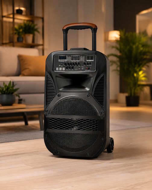 Портативна колонка Su-Kam BT115D Bluetooth, USB, FM акустична караоке-система - зображення 3