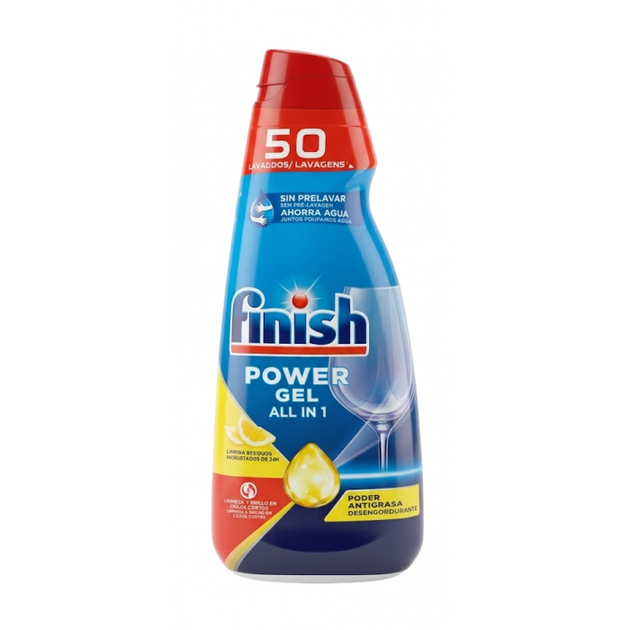 Гель для миття посуду в посудомийних машинах Finish Power Gel лимон, 1 л (50 циклів) - Фото 1 Гель для миття посуду в посудомийних машинах Finish Power Gel лимон, 1 л (50 циклів) - зображення 1