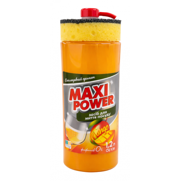 Засіб для миття посуду Maxi Power Манго, 1.2 л - Фото 1 Засіб для миття посуду Maxi Power Манго, 1.2 л - изображение 1