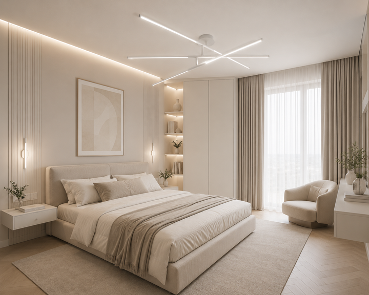 LED люстра стельова 40W 3000-4000-6000K біла поворотна Sneha (995517) - зображення 4
