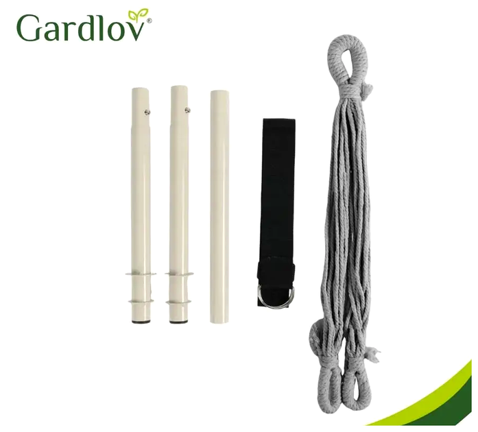 Подвесное кресло 2в1 до 150 кг с подушками для дома и сада серое GARDLOV СS-0342 - Фото 2 Подвесное кресло 2в1 до 150 кг с подушками для дома и сада серое GARDLOV СS-0342 - изображение 2