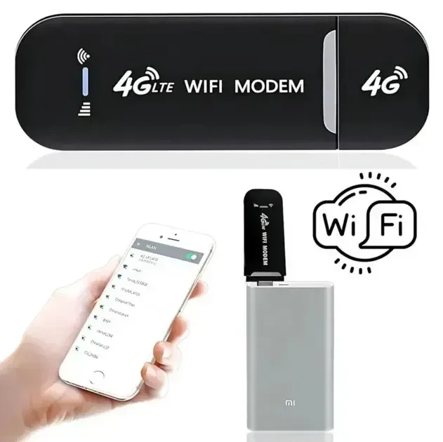 4G Wi-Fi модем/ 4G роутер USB WI-FI LTE /Роутер4g Чорний - зображення 4