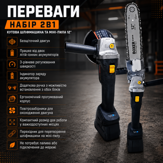 Многофункциональный аккумуляторный набор: угловая шлифовальная машина и мини-пила 12" - Фото 3 Многофункциональный аккумуляторный набор: угловая шлифовальная машина и мини-пила 12" - изображение 3