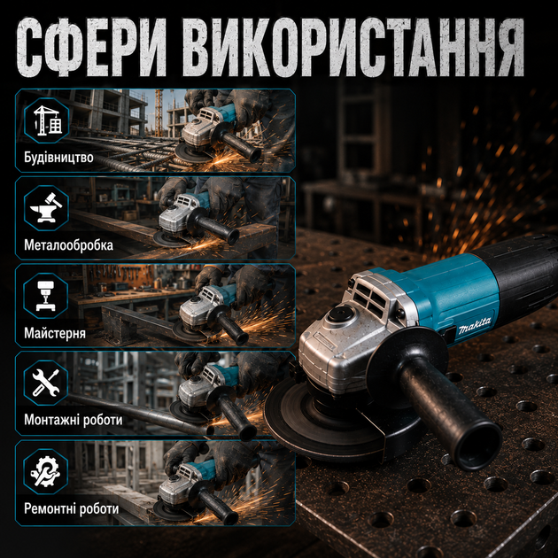 Угловая шлифовальная машина Makita в кейсе - изображение 7