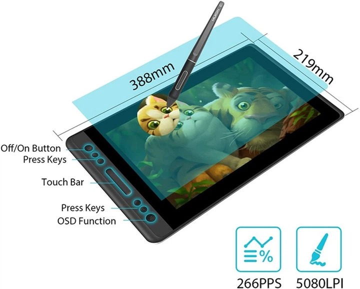 Muhammad Sobikin　KamvasPro13 液タブ 液タブ 液晶タブレット 絵描き イラスト 高性能 薄型 Win MacOS対応