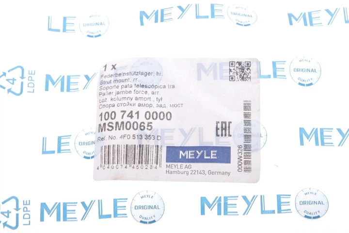 Опора амортизатора MEYLE 1007410000 Audi A6, A4, Allroad; Seat Exeo 4F0513353B, 4F0513353D - зображення 7