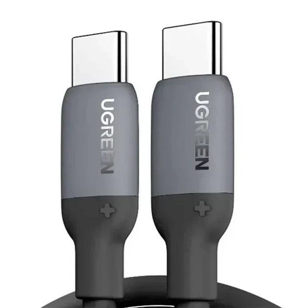 Кабель UGREEN USB-C to USB-C Silicone Fast Charging Cable чорный 60W 2m (15285) - Фото 1 Кабель UGREEN USB-C to USB-C Silicone Fast Charging Cable чорный 60W 2m (15285) - зображення 1