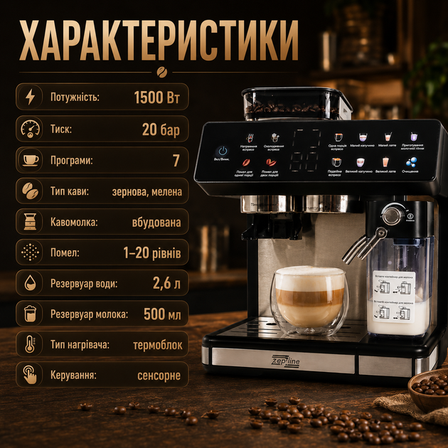 Автоматична кавомашина Zepline ZP-6807 - зображення 4