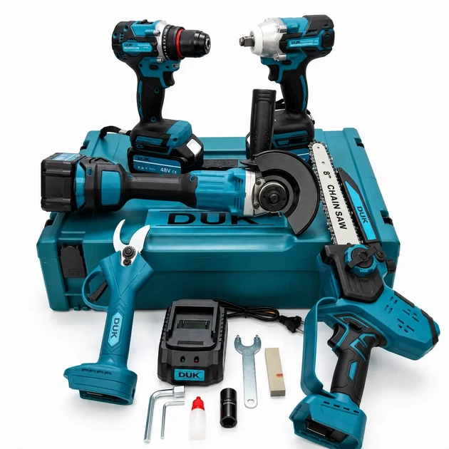 Набор 5в1 АКБ DUK 48V (Шуруповерт DTW485+УШМ 9237CB+Гайковерт DTW301+Секатор DUP365+Мини пила DUC210Z) - Фото 1 Набор 5в1 АКБ DUK 48V (Шуруповерт DTW485+УШМ 9237CB+Гайковерт DTW301+Секатор DUP365+Мини пила DUC210Z) - изображение 1