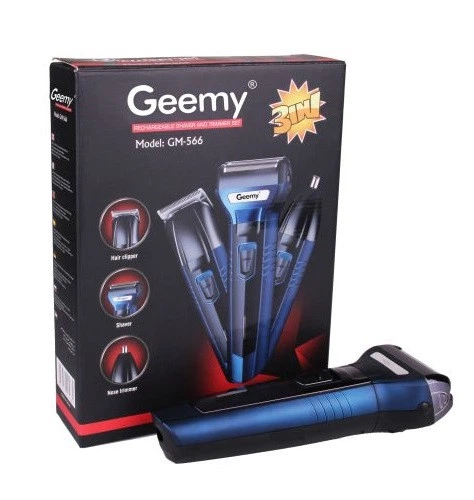 Мужской набор Geemy GM-566 3 в 1 для ухода за волосами, бородой, триммер для носа, бритва - Фото 3 Мужской набор Geemy GM-566 3 в 1 для ухода за волосами, бородой, триммер для носа, бритва - изображение 3
