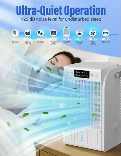 Портативный мини кондиционер F22 Air Cooler 4 скорости Белый - Фото 4 Портативный мини кондиционер F22 Air Cooler 4 скорости Белый - изображение 4