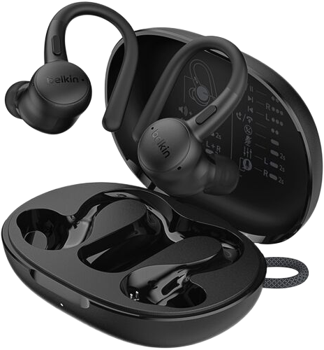 Słuchawki Belkin SoundForm ActiveFit TWS Black (AUC016HQBK) - Zdjęcie 2 Słuchawki Belkin SoundForm ActiveFit TWS Black (AUC016HQBK) - obraz 2