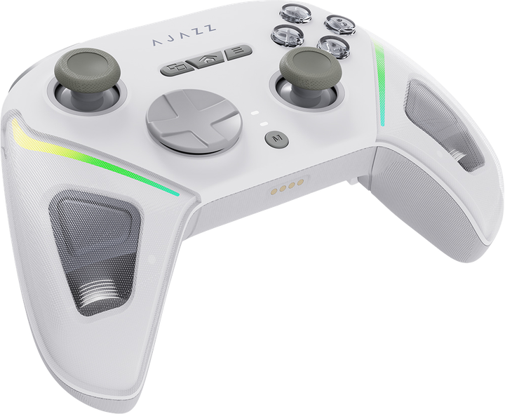 Бездротовий геймпад Ajazz GP100 2.4G/BT/USB Switch/PC/iOS/Android RGB White (GP100-W) - Фото 5 Бездротовий геймпад Ajazz GP100 2.4G/BT/USB Switch/PC/iOS/Android RGB White (GP100-W) - изображение 5