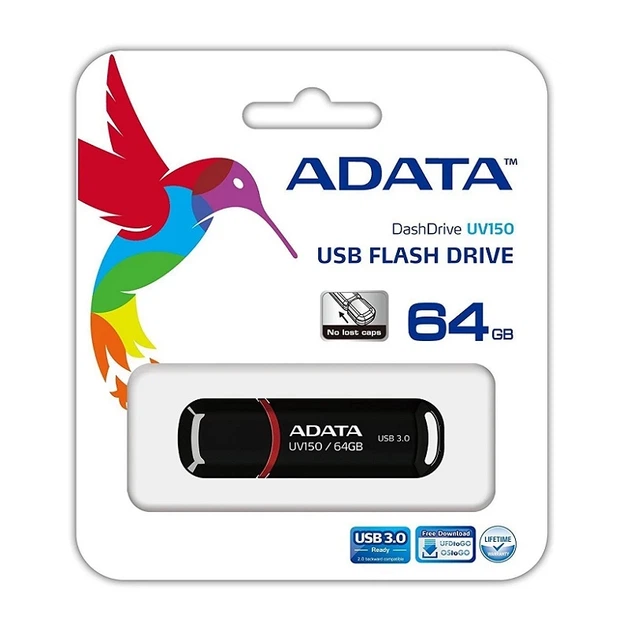 Флеш-накопичувач ADATA USB 3.2 AUV 150 64Gb Black - зображення 2