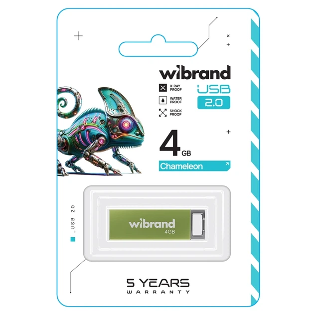 Флеш-накопичувач Wibrand USB 2.0 Chameleon 4Gb Light Green - изображение 2