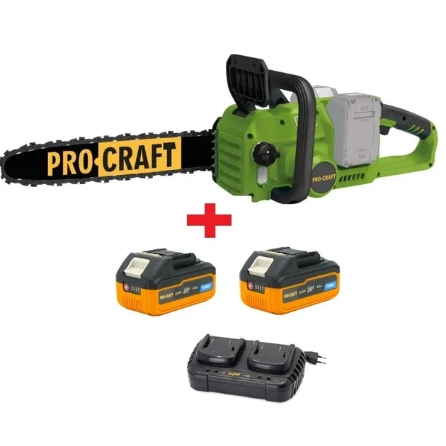 Акумуляторна ланцюгова пила Procraft PCA42/2 (2 АКБ + ЗУ) - Фото 1 Акумуляторна ланцюгова пила Procraft PCA42/2 (2 АКБ + ЗУ) - зображення 1