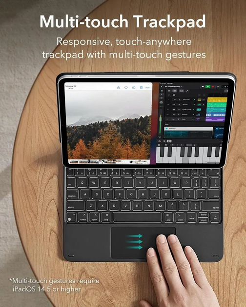 Bluetooth Чохол-клавіатура ESR для iPad Pro 11 / iPad Air 5/4 чорного кольору - зображення 2