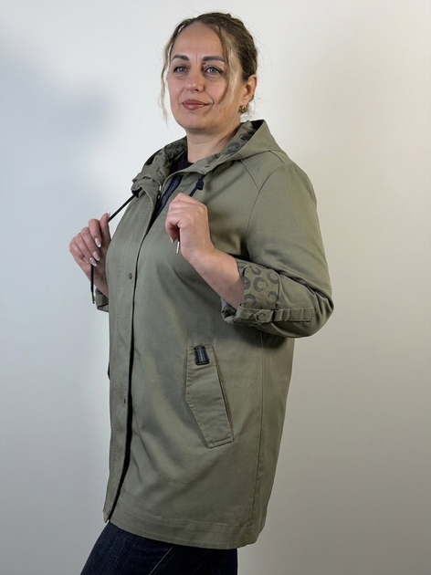 Куртка-парка женская демисезонная 2XL-7xl(46-56) Хаки 6XL - изображение 4