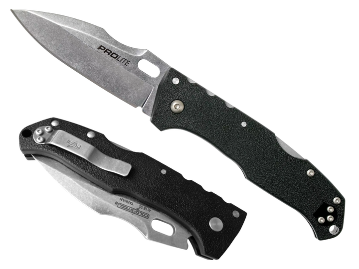 Ніж складаний Cold Steel Pro Lite Sport, замок Tri-Ad Lock, лезо Plain Stonewashed 4116, руківя Black GFN, Тайвань, CS-20NU - Фото 2 Ніж складаний Cold Steel Pro Lite Sport, замок Tri-Ad Lock, лезо Plain Stonewashed 4116, руківя Black GFN, Тайвань, CS-20NU - изображение 2