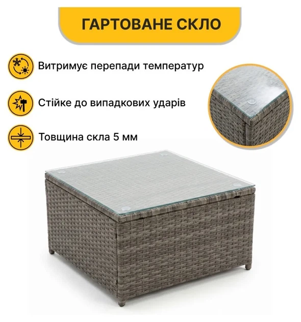 Комплект садових меблів LEOBRO Lounge Set 3-в-1 (LB-1057) (LEO_LB-1057) - Фото 5 Комплект садових меблів LEOBRO Lounge Set 3-в-1 (LB-1057) (LEO_LB-1057) - изображение 5