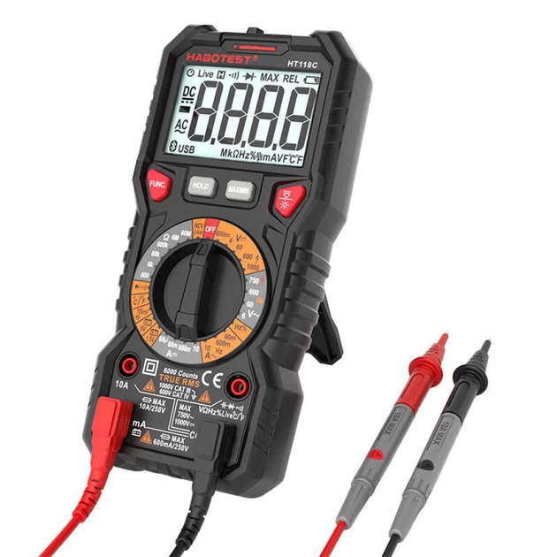 Мультиметр цифровой Habotest HT118C True RMS NCV фонарик (5907489606615) - изображение 4