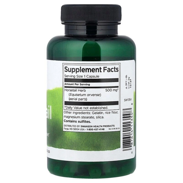 Хвощ полевой Swanson Horsetail 500 mg, 90 капсул - Фото 2 Хвощ полевой Swanson Horsetail 500 mg, 90 капсул - изображение 2