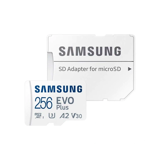 Картка пам'яті Samsung EVO Plus 256 GB microSD UHS-I U3 з адаптером SD для зберігання даних - Фото 6 Картка пам'яті Samsung EVO Plus 256 GB microSD UHS-I U3 з адаптером SD для зберігання даних - зображення 6
