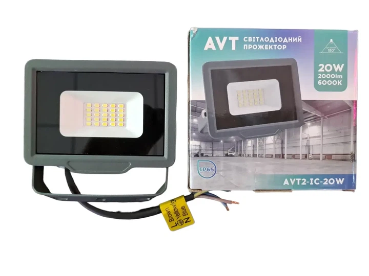 Прожектор 20W SMD AVT Білий холодний 6000К - Фото 2 Прожектор 20W SMD AVT Білий холодний 6000К - изображение 2