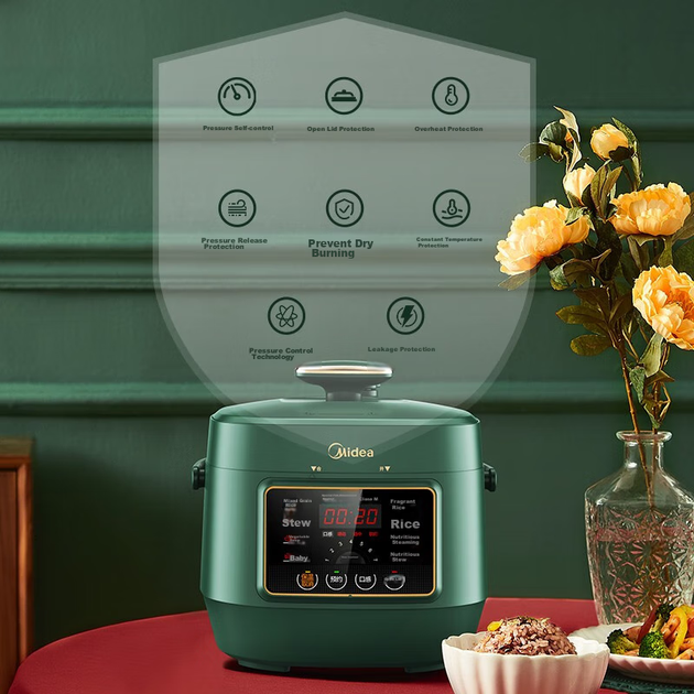 Midea Продається JD Електрична скороварка Мала рисоварка високого тиску на 1-3 особи 2,5 л Повністю автоматична інтелектуальна резервування Багатофункціональна електрична скороварка з відкритою кришкою для тушкування рису MY-S340 - изображение 8