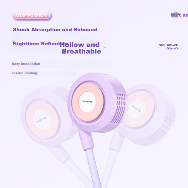 Вентилятор Newmine на шию, Bluetooth-колонка [Дитячий туристичний], безлопатевий вентилятор, портативний програвач для історій, охолодження з тривалим часом автономної роботи, тихий підвісний USB-вентилятор, студентський, білий - изображение 7