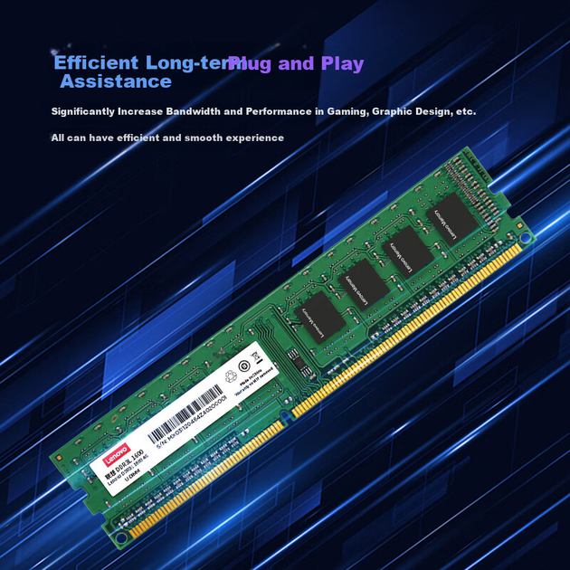 Модуль оперативной памяти Lenovo 4 ГБ DDR3L 1600 для настольного компьютера - Фото 3 Модуль оперативной памяти Lenovo 4 ГБ DDR3L 1600 для настольного компьютера - зображення 3