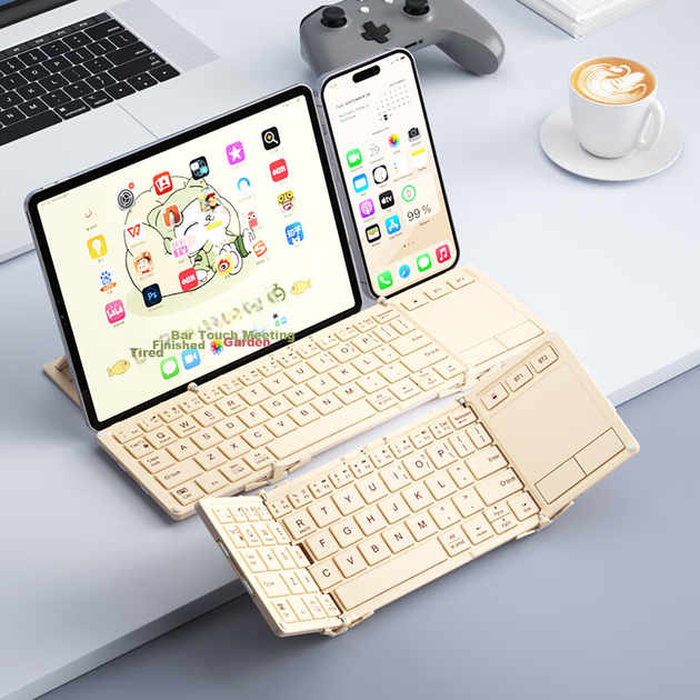 Клавиатура беспроводная BOW Hangshi HD088F Wireless/Bluetooth Beige - изображение 5