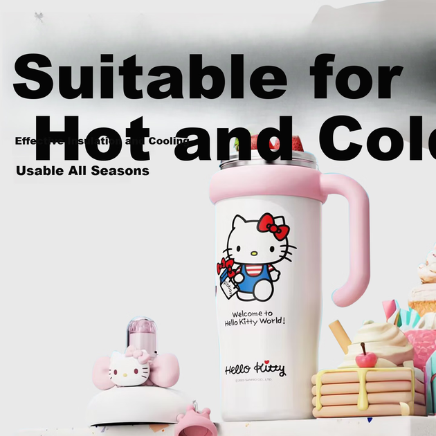 Стакан SANRIO Hello Kitty Bobo для льоду з трубочкою, нержавіюча сталь 316, 960 мл - зображення 4