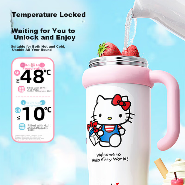Стакан SANRIO Hello Kitty Bobo для льоду з трубочкою, нержавіюча сталь 316, 960 мл - зображення 10