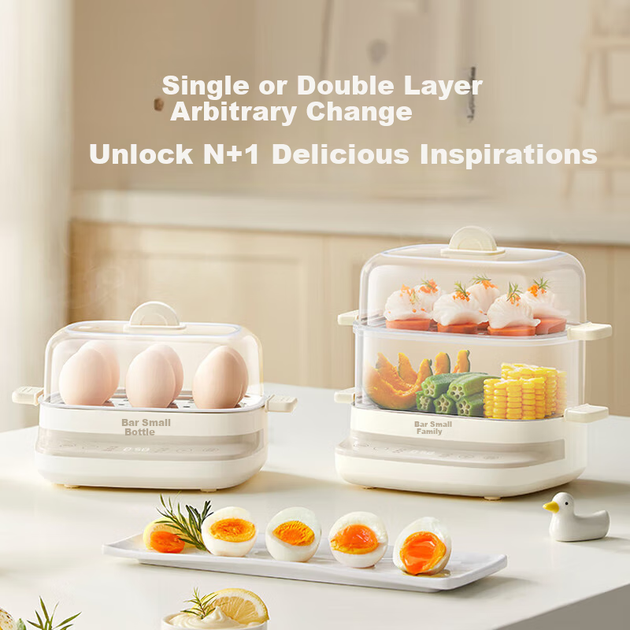Пароварка Bear Intelligent Reservation Timer Egg Steamer Cooker All-In-In Machine, Egg Cooker with 304 Stainless Steel Steaming Tray, Small Mini Steamer, Thermal Food Warmer Breakfast Maker ZDQ-E12H3 - Фото 4 Пароварка Bear Intelligent Reservation Timer Egg Steamer Cooker All-In-In Machine, Egg Cooker with 304 Stainless Steel Steaming Tray, Small Mini Steamer, Thermal Food Warmer Breakfast Maker ZDQ-E12H3 - изображение 4