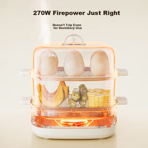 Пароварка Bear Intelligent Reservation Timer Egg Steamer Cooker All-In-In Machine, Egg Cooker with 304 Stainless Steel Steaming Tray, Small Mini Steamer, Thermal Food Warmer Breakfast Maker ZDQ-E12H3 - Фото 5 Пароварка Bear Intelligent Reservation Timer Egg Steamer Cooker All-In-In Machine, Egg Cooker with 304 Stainless Steel Steaming Tray, Small Mini Steamer, Thermal Food Warmer Breakfast Maker ZDQ-E12H3 - изображение 5